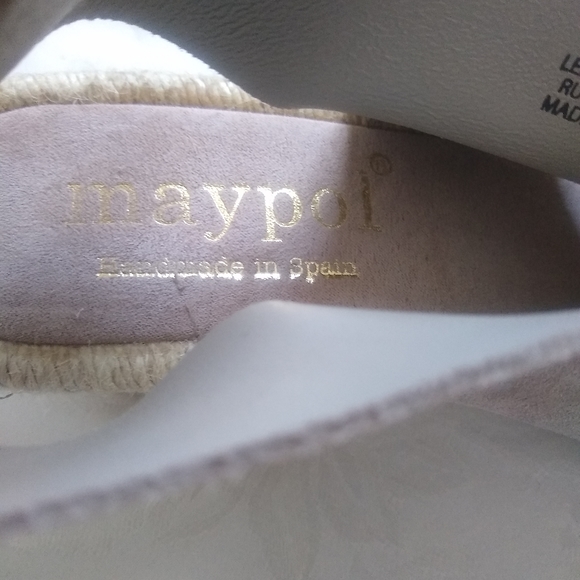 Leather suede Made in Spain espadrille wedge Anthropologie - Picture 3 of 6